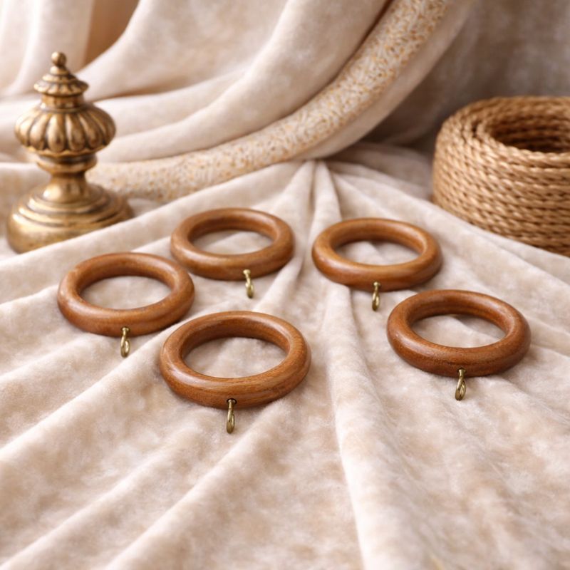 حلقه چوب پرده مدل چوبی